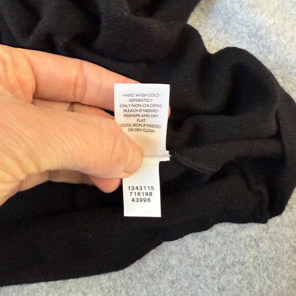 J. Jill Size Medium Black Drape Front Long Sleeve Cardigan Sweater 2 Way NWT - Picture 13 of 15